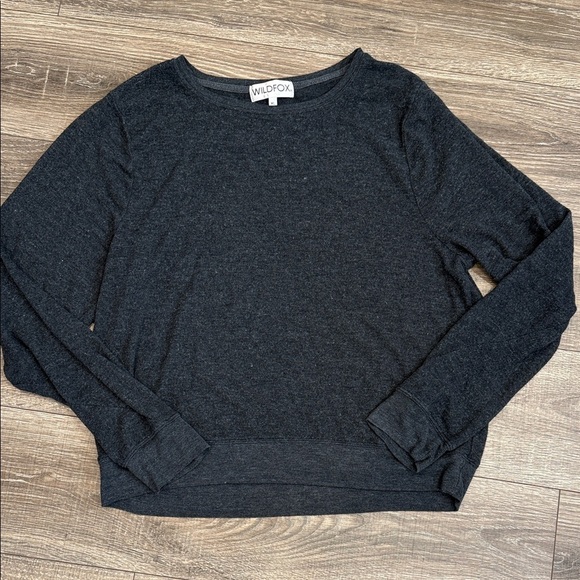 Wildfox XL Charcoal Grey Long Sleeve Top - Picture 1 of 3